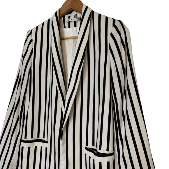 Alice + Olivia Striped Oversized Blazer Black White Size XS - Picture 9 of 13